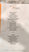 La Fontseca menu