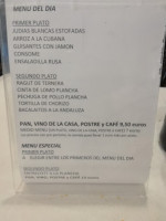 Restaurante Bar Caldera menu