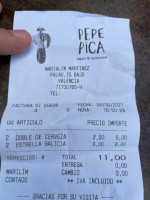 Pepe Pica menu