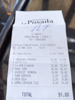 Posada Real Terraza menu