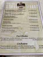 Venta Mirador Del Porma menu