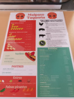 Malpaso menu