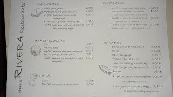 Hamburgueseria Rivera menu