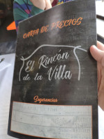 El Rincon De La Villa menu