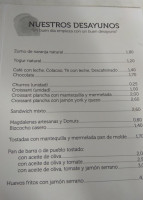 Cafeteria Brisa menu