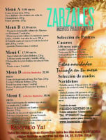 Los Zarzales menu