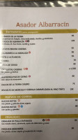 Asador De Albarracin menu