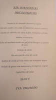 Casa Vallecas menu