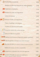 El Pradillo menu