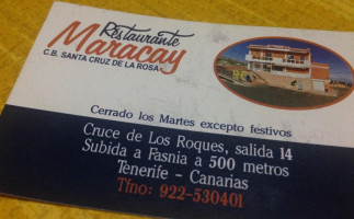 Maracay menu
