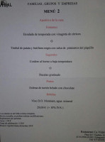 Ca Vidal menu
