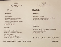 La Parrilla De Colmenar menu