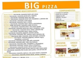Big Pizza menu