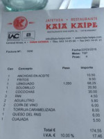 Kaia Kaipe menu