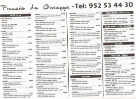 Pizzería Da Giuseppe menu