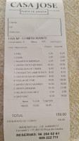 Casa Jose Restaurante Freiduria menu