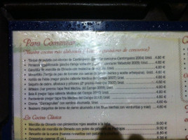 La Cueva De Fabia menu