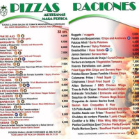 Pizzeria Chanas menu