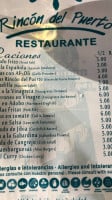 Rincon Del Puerto menu