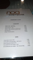 Noa Lounge Gourmet menu