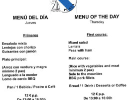 Gallego Playa menu