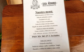 Casa Herminio menu
