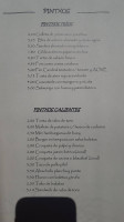 Pintxaki menu