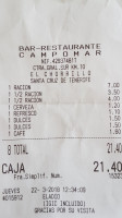 Restaurante Bar Campomar menu