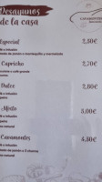 Jamonería Cavamontes menu