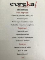 Eureka Rest menu