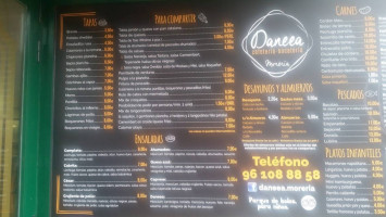 Daneea Moreria menu