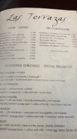 Cafeteria Las Terrazas menu