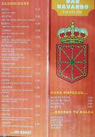Navarro Taberna menu