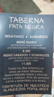 Pata Negra menu