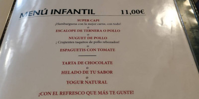 The Capi Tavern menu