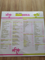 Manduka Cafe menu