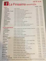 La Finissima Maxipizza menu