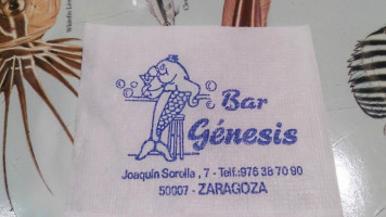 Genesis Zaragoza menu