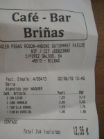Cafe Brinas menu