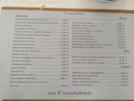 Ca L'andorra menu