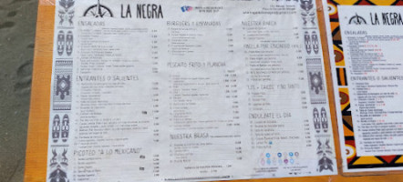 Chiringuito La Negra menu