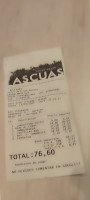 Ascuas menu