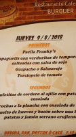 Franky’s Foods menu