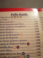 Asador Las Delicias menu