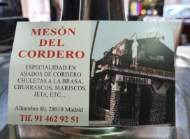 Meson Del Cordero menu