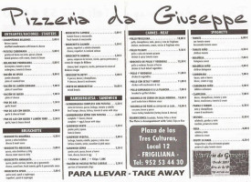 Pizzería Da Giuseppe menu