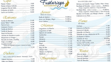 La Fustariega menu