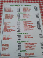 Freiduria El Chaval menu