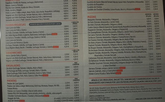 Pizzería Biglow menu