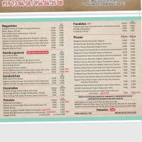 Pizzería Biglow menu